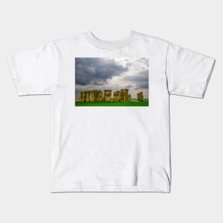 Cloudy Turmoil Above Stone Henge Kids T-Shirt